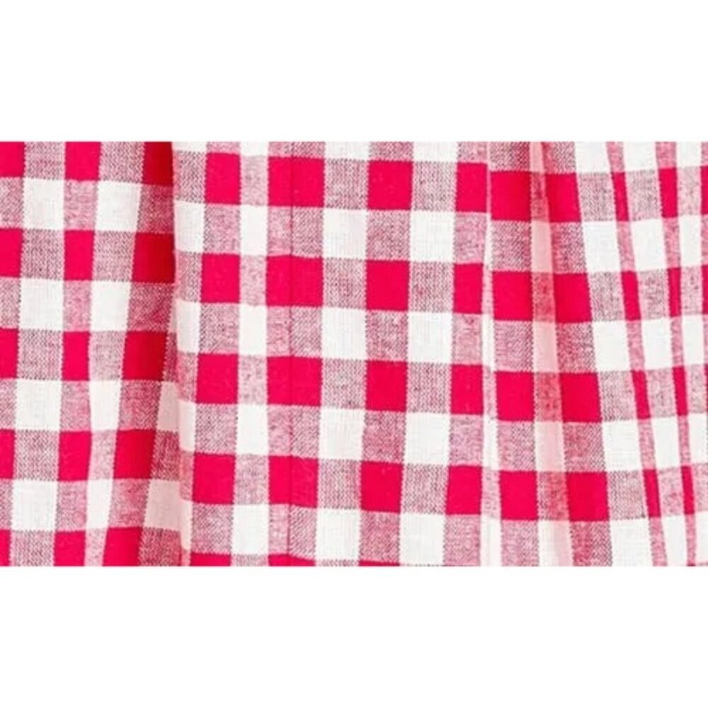 πWAYF x Styled Coco!π Gracie Gingham Linen-Blend Midi Dress Red Gingham XL NWT - Picture 9 of 16